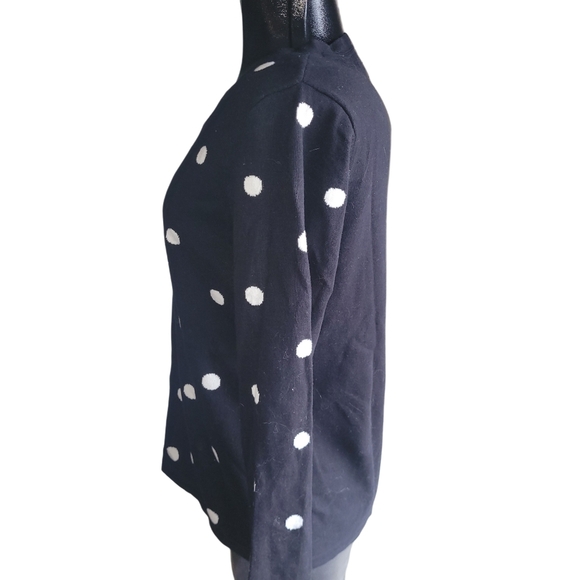 Tommy Hilfiger Black And White Polka Dot V Neck Sweater M - Picture 5 of 7